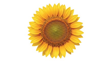 Fototapeta premium Vibrant Sunflower Close-up Isolated.