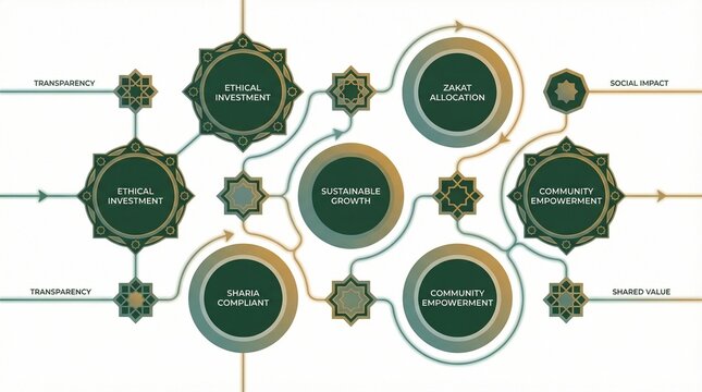 Islamic Finance Flowchart with Ethical Investment and Zakat