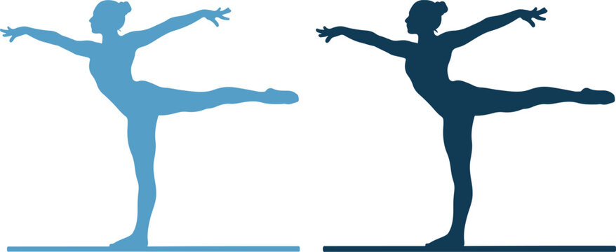 Vector illustration of ballet dancers in various poses