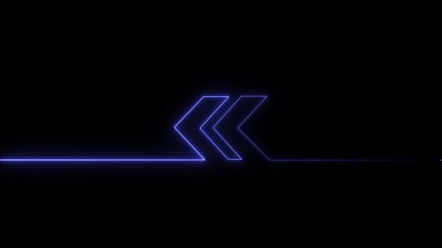 Glowing neon UP Directional Arrow Loop Animation. arrows sign animation Left concept,neon line directional Left arrow animation. 4k video