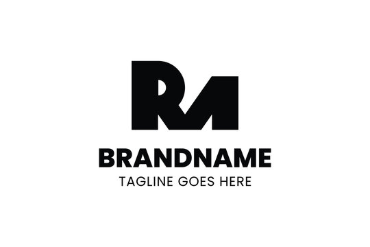 Letters RM or MR Monogram Bold Logo, suitable for RM or MR Initials