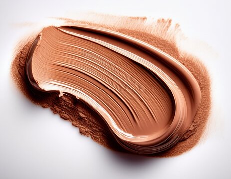 smudge of brow pomade with creamy texture and angled brush lines