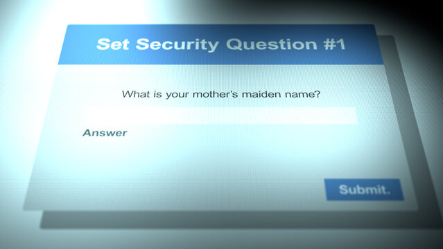A Security Question for Online Account Asking Mother's Maiden Name