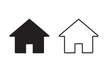Fototapeta premium Home House Line And Solid Icon Set