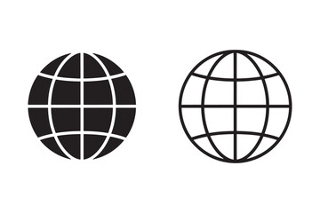 Obraz premium Internet Globe Line And Solid Icon Set