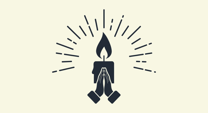 Simple Black Candle Icon Design.