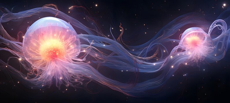 Astral vision jellyfish meets cosmos,generative AI