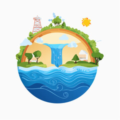 Naklejka premium Wasserkreislauf Natur