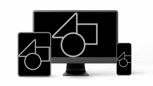 Device Trio Mockup with Media Placement