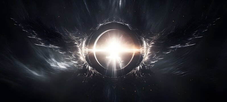 Astral vision white garuda meets cosmos,generative AI