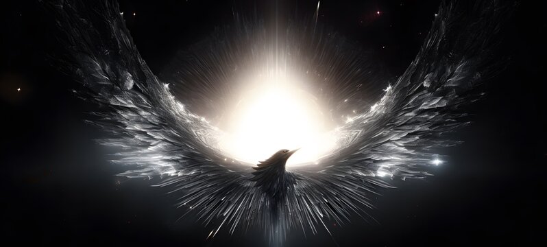 Astral vision white garuda meets cosmos,generative AI