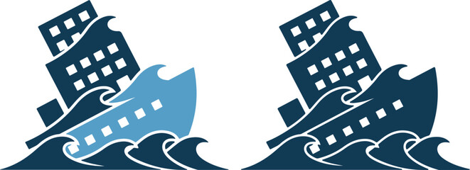 Two ships sailing through rough ocean waves © PrimeVisuals