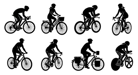 Fototapeta premium Cyclist silhouettes