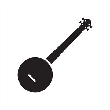  Banjo musical instrument flat icon for music apps and websites