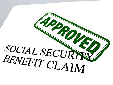 Approved Social Security Benefit Claim Document with Green Stamp