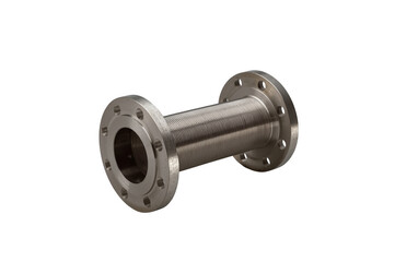 Obraz premium Stainless steel flexible expansion joint on transparent background