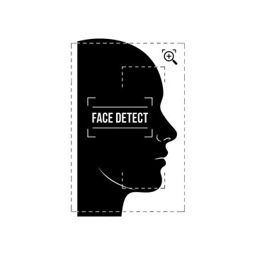 Face Detection Technology Silhouette Profile.