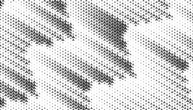 Black and white abstract geometric pattern with smooth transition effect for sporty and modern background. Vector Format Illustration. EPS10 