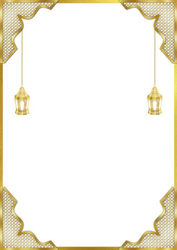 Luxury Islamic Lantern Green Background template illustration 