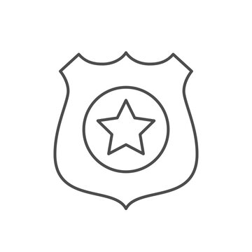 Police badge line outline icon