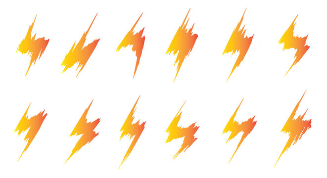 Abstract lightning bolt pattern energetic orange and yellow streaks