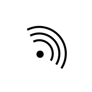 Black WiFi symbol on white.
