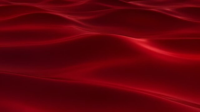A video showcasing a vibrant red fabric texture in a detailed close-up shot