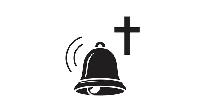 Black Bell with Cross Symbol.