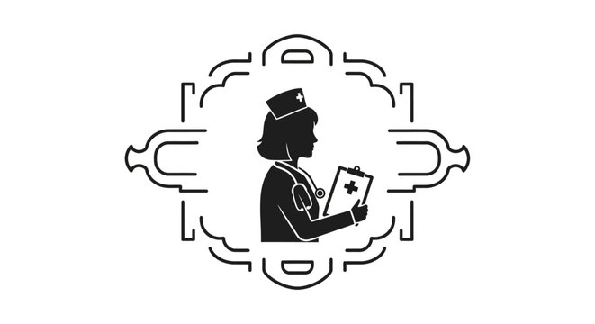 Silhouette of a female server.