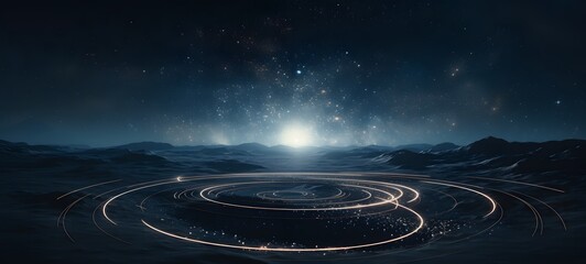 Fototapeta premium Astral vision Coffee fields meets cosmos,generative AI