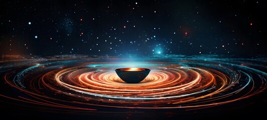 Fototapeta premium Astral vision Coffee fields meets cosmos,generative AI