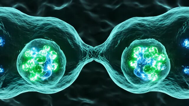3D Cell Dividing Mitosis Process
