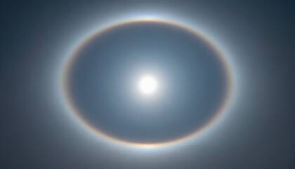 Obraz premium Solar halo phenomenon observation atmospheric conditions astronomy image blue skies wide angle natural light effects