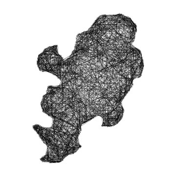 Sketch Daegu outline map design
