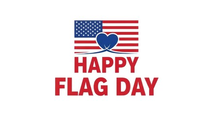 Obraz premium American flag, Happy Flag Day, patriotic design, USA flag with heart