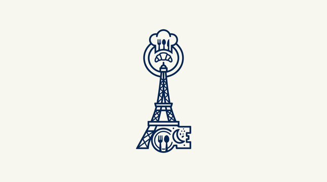 Elegant Eiffel Tower Food Icon