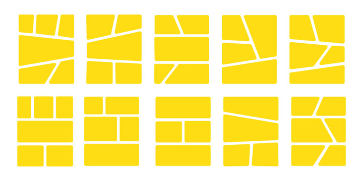 Comic book templates set on white background. Japanese manga design frames and layout. Storyboard cartoon page. Mockup for collage. Vector anime rectangle border