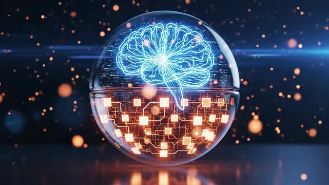 Artificial Intelligence Brain and Circuits Concept