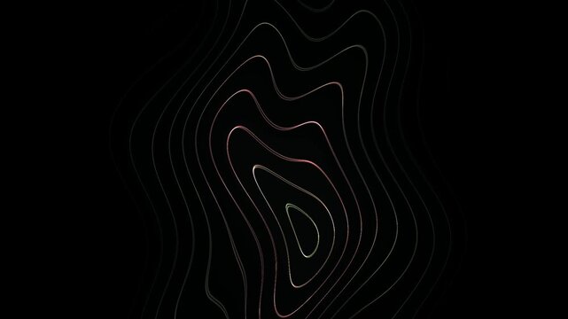 Abstract topographic lines on a black background with a white lower section.