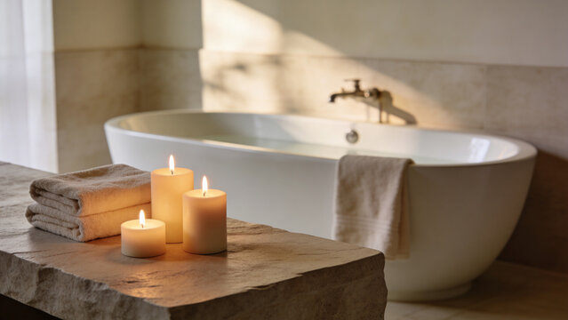 Bathroom with candles