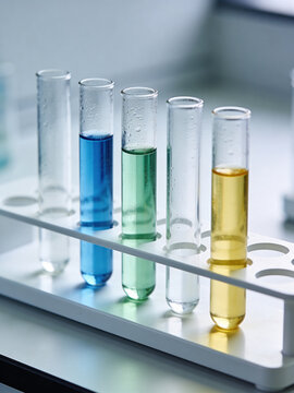 Several glass test tubes