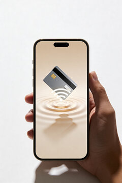 Smartphone displaying a credit card