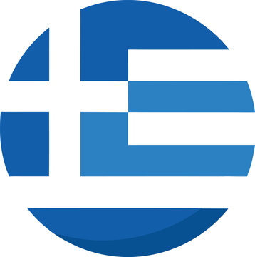greece flag round circle icon flat vector design
