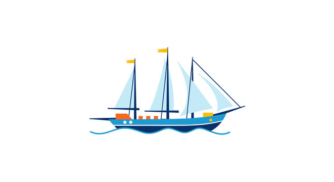 Sailing yacht with two masts afloat.