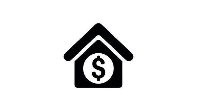 Black house with dollar sign home building