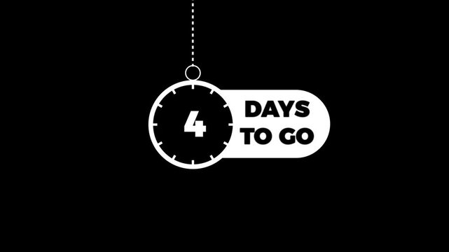3 days to go&rdquo;, countdown animation, motion graphics, running numbers.with video concept.