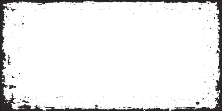 Black grunge frame vector design with ink splatter border illustration