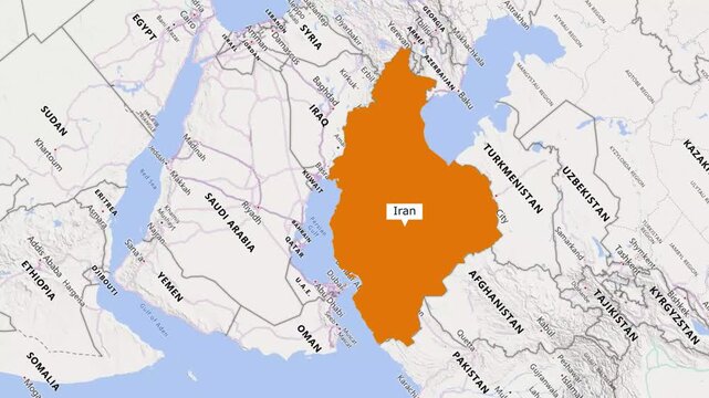 Iran map animation , iran map motion with gulf country map