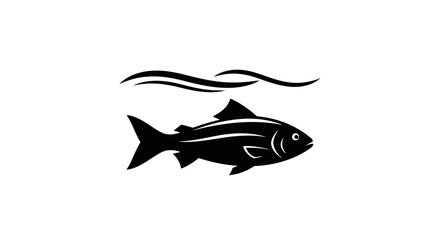 Fototapeta premium Black fish swimming in water.