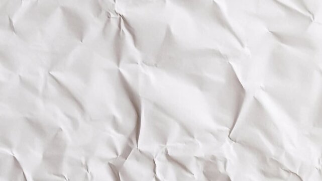Crumpled paper texture transition,  crumpled paper texture for background footage 4K. White paper texture background doodle animation, looping crumpled textured effect. crumpled, page, sheet, blank, 